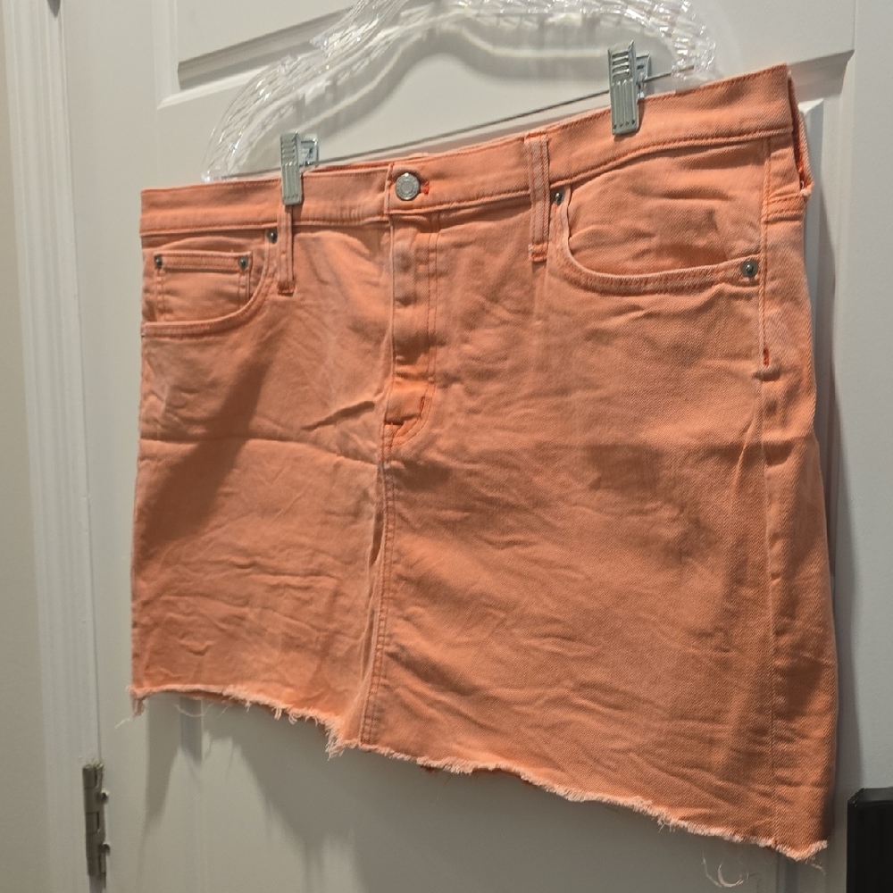 Sun Drenched Red Denim Mini Skirt